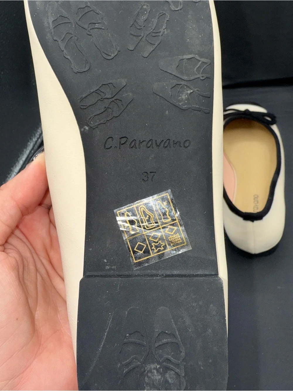 C.Paravano Cap Toe Ballet Flats Coquette Parisian Chic Quiet Luxury Bow Sz 6.5